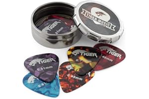 Tiger GAC14 Kostki Gitarowe, Wielokolorowy, 12 Sztuk