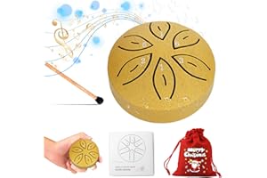 YILNYNFU YILNUNFU Regentrommel Outdoor, 3 Zoll 6 Töne Rain Drum Zungentrommel mit Schlägeln Mini Regentrommel Instrument Steel Tongue Drum Zungentrommel für Meditation Yoga Klangheilung