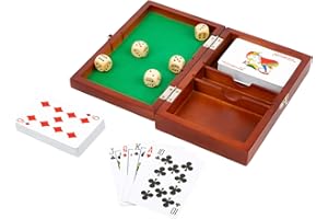 Small Foot-11363 Small Foot, Set da Gioco con 2 Giochi di Carte e 5 Dadi, con Scatola portaoggetti Giocattoli, Multicolore, 11363