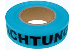PROLAC BESCHRIFTUNGEN PROlac Trassenwarnband 75 m x 40 mm – Warnband mit Aufdruck „ACHTUNG WASSERLEITUNG“ – Robustes Trassierband, Markierungsband für Bau & Tiefbau – Gut sichtbares & widerstandsfähiges Trassenwarnband