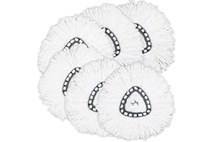 UNU 6 Pack Mop Head Replacement Compatible for vileda Triangle Swivel Mops - Mop heads replacement
