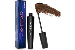 Maydear Rímel resistente al agua, duradero, a prueba de manchas, voluminoso y encantador - marrón