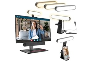 Lmaqfum 5W Bright Selfie Light Computer Laptop Video Conference Light Monitor Light 3000-6500K with Adjustable Stand for Webcam Zoom Call Video Meeting Recording Podcast Live Streaming, 1 Pack