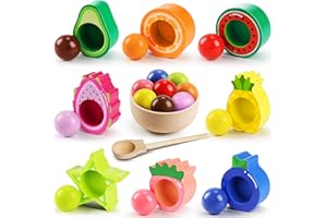 Seagoal Montessori Toys for 1 Year Old, Wooden Sensory Toddler Toys,12+ Months Educational Learning Present, Colour Sorting Toys,Halloween Christmas Birthday Gifts for 1 2 3 Year Olds Boys Girls