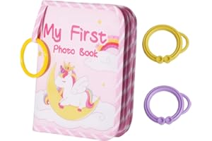 ANMAHE My First Photo Album for Baby,Baby Photo Book,Baby First Photo Album,Baby's First Photo Album,Cloth Photo Album for Baby Suitable for Baby Girl Infant Memory Family Newborn (Toddler Unicorn Style)
