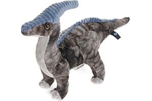 AULUDA Peluche a forma di dinosaurolophus, 40,6 cm, cuscino imbottito per cuscino da abbracciare, morbido grigio e soffice, ideale per ogni età e occasione