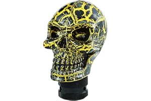 Temzzer Resin Transmission Shift Lever Knob Heavy Shiny Vehicle Shifter Handle Stick Head for Most Manual Automotive Vehicles (Black Pattern)