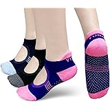 PUTUO Calzini Antiscivolo Yoga per Donna: Calze Pilates da Donne per Yoga Fitness Danza Barre Sport Balletto Arti Ginnastica 