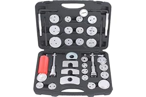 TECPO Universal Bremskolbenrücksteller Set, 35 tlg. Bremssattel Kolben Rücksteller Instandsetzung Werkzeug Tool Kit Rückstellwerkzeug universell