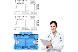 VARKAGE 2 Pcs Ecg 7 Step Ruler for Ecg/Ekg Interpretation, Portable Pocket Ecg Ekg Card Ruler Ecg Reference Guide With Protective Sheath, Ecg/Ekg Assessment Tool