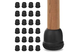 EIEVEY 24 Stück Stuhlbeinkappen mit Filz, Stuhlbeinschoner, Schutzkappen für Stuhlbeine, Gummi Stuhlbeinsocken mit Filzpolstern für Hartholzböden, Fliesen und Laminatboden (14-19 mm)