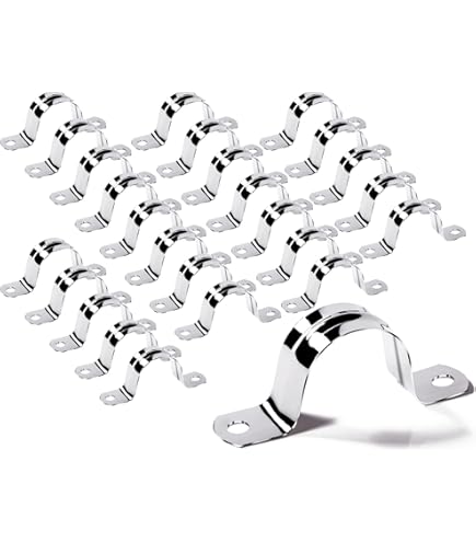 Glarks Lot De 50 Colliers De Serrage M8 En Acier Inoxydable 304 à 2 Trous Pour