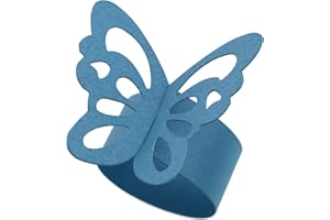 OTOTEC 50 x Blue Butterfly Napkin Ring Serviette Holder Banquet Table Party Wedding