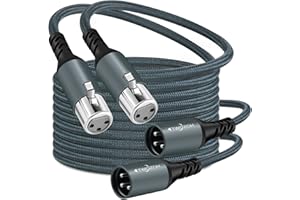Twozoh XLR Stecker auf Buchse Audio Cable 0,3M 2 Stück, Geflochtenes symmetrisches 3 poliges XLR Mikrofonkabel Kabel (Professional/HiFi)