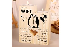 BUIOATA Valentines Gifts for Her -Penguin Candlestick Valentines Gifts for Wife, Wife Birthday Gifts for Wife, Birthday Anniversary Wedding valentines day gifts for Her & Wife Gifts from Husband