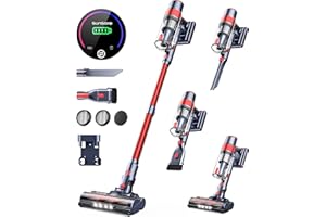 ‎SUNSARE SunSare Akku Staubsauger Kabellos 450W/40000Pa, Akkusauger mit LED Display Leichter Antiverwicklung, Super Leise Akkustaubsauger für Hartböden Teppiche Tierhaare