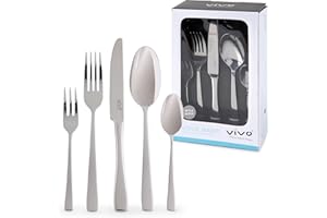 vivo - Villeroy & Boch Group - Voice Basic Tafelbesteck 30 Teilig 6 Personen, Spülmaschinenfest, Rostfrei, Besteck Set, Essbesteck, Messer Gabel Löffel Set, Cutlery Set, Besteckset Edelstahl