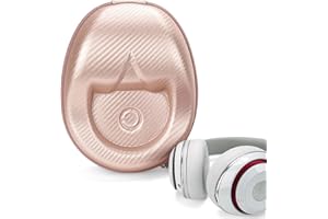 Geekria UltraShell etui na słuchawki nauszne o dużych rozmiarach, wymienna twarda obudowa podróżna torba do przenoszenia z przechowywaniem na kablu, kompatybilna z ATH-M50X, JBL E50BT (różowe złoto)