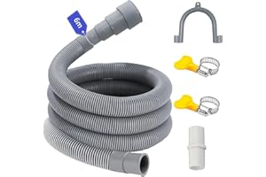 AUNGCSHE Tuyau Machine à Laver 1/1.5/2/2.5/3/4/5/6M, Convient à 4 Tailles d'interface, Rallonge Tuyau Lave Vaisselle, Tuyau Lave Vaisselle Pour Laveuse, Lave-Vaisselle et Sécheuse