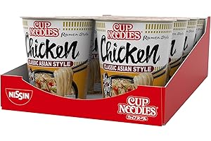 Nissin Cup Noodles Lot de 8 nouilles au poulet et légumes préparées rapidement dans un gobelet - Aliments asiatiques (8 x 63 g)