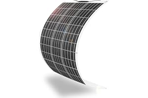 BOKENTIO Flexible Solar Panel 100W 24V/12V Monocrystalline Bendable -Semi-Flexible Solar Panels Charger Off-Grid for RV Boat Cabin Van Car Uneven Surfaces