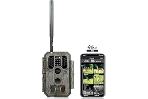 Folgtek Cellular Cámara de Caza 4G LTE 32MP 1296P con Tarjeta SD de 32GB Visión Nocturna, Detección de Movimiento 120° Gran Angular IP66 Impermeable para la Seguridad en el Patio, la Caza