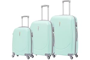 RAVENSUITCASE Juego Maletas 3 pzs Rígidas ABS 4 Ruedas y Cerratura Estructura Ligera Cómoda Asa Telescópica Manija Candado Combinación 28''(73.5x48x26 cm)+24''(63.5x42x23.5 cm)+ 20''(53.5x36x19 cm)