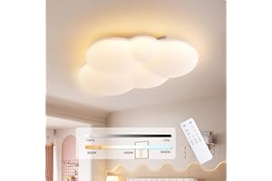 YUEEU Plafoniera Cameretta Bambini Lampadario 30CM Nuvola Cameretta Plafoniera Led Soffitto Dimmerabile Telecomando 3000-6000K, Lampade a Soffitto Cameretta Bambina camera da letto 32W