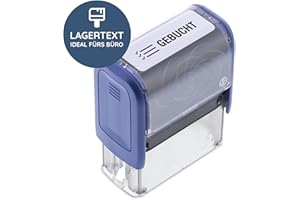 stempel-fabrik – “GEBUCHT” Selbstfärbestempel – Lagertextstempel zur Kennzeichnung von Kopien, Zweitschriften & Duplikaten – präziser Textstempel ideal für Buchhaltung (47 x 17 mm | 1 Zeile)