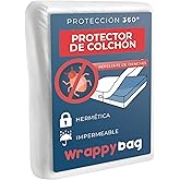 Wrappybag Anti-Bed Bug Mattress Cover - Waterproof Anti Dust Mite 90 x 190 | 90x190x20 - Waterproof and Airtight Mattress Pro