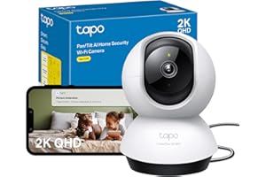 Tapo C220 2K Pan/Tilt Indoor Camera, WiFi Security Camera, AI Detections, Customizable Privacy Mode, 2-Way Audio, Night Vision, Cloud and Local Storage, Works With Alexa and Google, No Monthly Fee