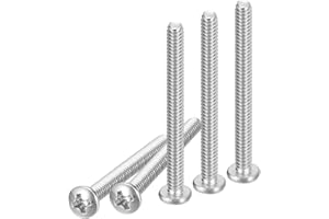DTGN #6-32x2" Pan Head Machine Screws, 50Pcs 304 Stainless Steel, Phillips Drive, UNC Full Thread, Bright Finish, Screws Bolts Kit