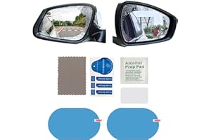 Quesuc Film de Rétroviseur,2 Pack Voiture Rétroviseur Film de Protection Rétroviseur de Voiture Film Ronde pour Voitures Camions Van Motos Anti-Pluie Anti-Rayures