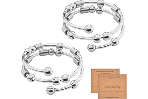 Eniyou 2pcs Anillo Antiestres Mujer Anillos Anillo Antiestres Mujer Antiestres Anillo Ansiedad Anillos Mujer Plata Antiestres Mujer Anillo Siempre Juntas Giratorio Anillas Anillo Antiestres Mujer