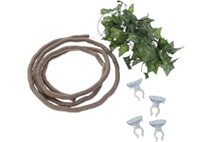 POPETPOP Vides de Reptiles Artificiales, Enredaderas de Decoración de Terrarios, Decoración de Hábitat de Reptiles para Serpientes Ranas Tortuga Lagarto y Otros Reptiles (Verde)