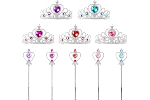 UptVin 10 Pieces Fairy Wand Set, Princess Magic Wand Set Queen of Hearts Accessories Queen of Hearts Crown for Princess Dress-up, Cosplay, Birthday Parties