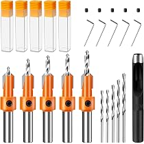 5-tlg. Senkbohrer-Set 1/4 Bis 3/4 Zoll – 82 Grad, Für Holz, Metall, Kunststoff