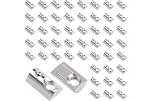 Yeepeo 50 sztuk kamieni rowkowych z kulką, rowek 8, seria 40, kamień rowkowy M8, gwint M8 z centrowaniem, nakrętka ślizgowa ze stali węglowej z kulką sprężynową T zestaw do rowków z profilem aluminiowym