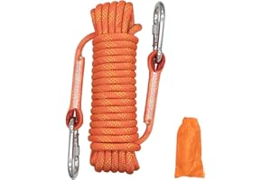 LUKASOHY 10mm Rope, Multi-purpose Rope, Utility Cord Camping, Hiking, Gardening, Home DIY, Indoor and Outdoor Use, with Storage Bag, Strong, Durable and Portable (Orange, 10 Meters)