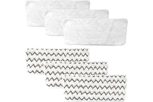 LEIKURVO 6 piezas de repuesto para limpiador de vapor Vileda Steam Plus XXL, paños de microfibra Vileda Steam Plus XXL, accesorios de limpieza de vapor (3 grises + 3 blancos)