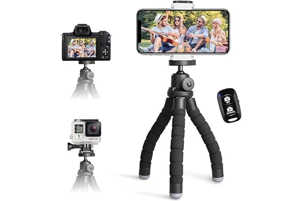 UBeesize Trépied pour téléphone Portable, Mini Trépied pour Smartphone et Appareil Photo, Mini Tripod avec Télécommande Bluetooth
