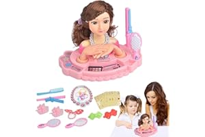 GENERIC Makeup And Hair Styling Doll Head Toy, Makeup Hairdressing Doll Styling Head Toy With Hair Accessories, Girls And Braiding Princess For Kids