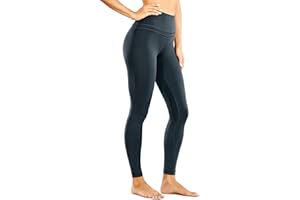 CRZ YOGA Mujer Naked Feeling Deportivos 7/8 Leggings Yoga Fitness Pantalon de Cintura Alta con Bolsillos-63cm