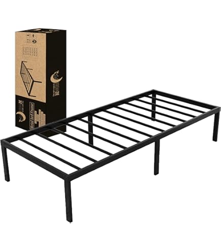 ZINUS SmartBase Lattenbodem Zonder Montage, Metalen Bedframe Eenvoudige Montage Opbergruimte Onder Het Bed 140 X 200 Cm Zwart