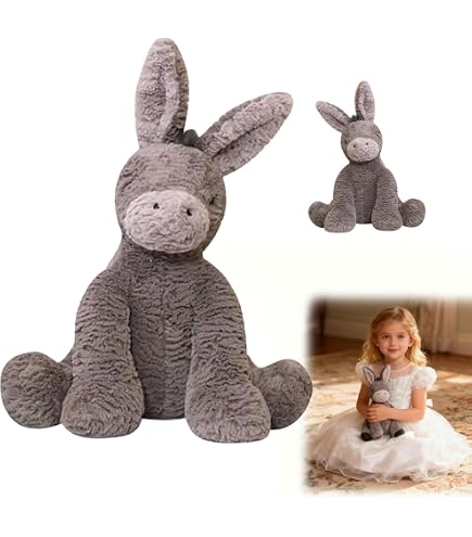 Cuscino Peluche Little Murphy GRS - Asino Grigio Morbido Con Cerotti - Heunec 685260