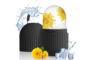 xiaoxiaozhijia Wałek do twarzy do lodu, silikonowy wałek do twarzy, forma do lodu do twarzy, aby pomóc zmniejszyć pory i zmniejszyć obrzęki i napinanie skóry (czarne paski)