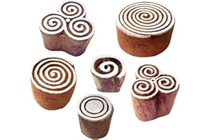 ROYAL KRAFT Argilla Legno Stampa Classy Spirale Tondo Disegno Blocco Timbri (Set di 6)
