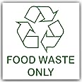 Food Waste Only Recycling Bin Adhesive Sticker Recycle Logo Sign Kitchen Environment Label 100mm