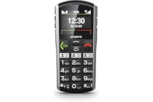 emporiaSIMPLICITY | Seniorenhandy | Tastenhandy ohne Vertrag | Mobiltelefon mit Notruftaste | 2-Zoll-Display | Schwarz