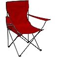 ShelterLogic Quik Shade Chair Portable Folding Chair with Arm Rest Cup Holder and Carrying and Storage Bag, Red (146115)